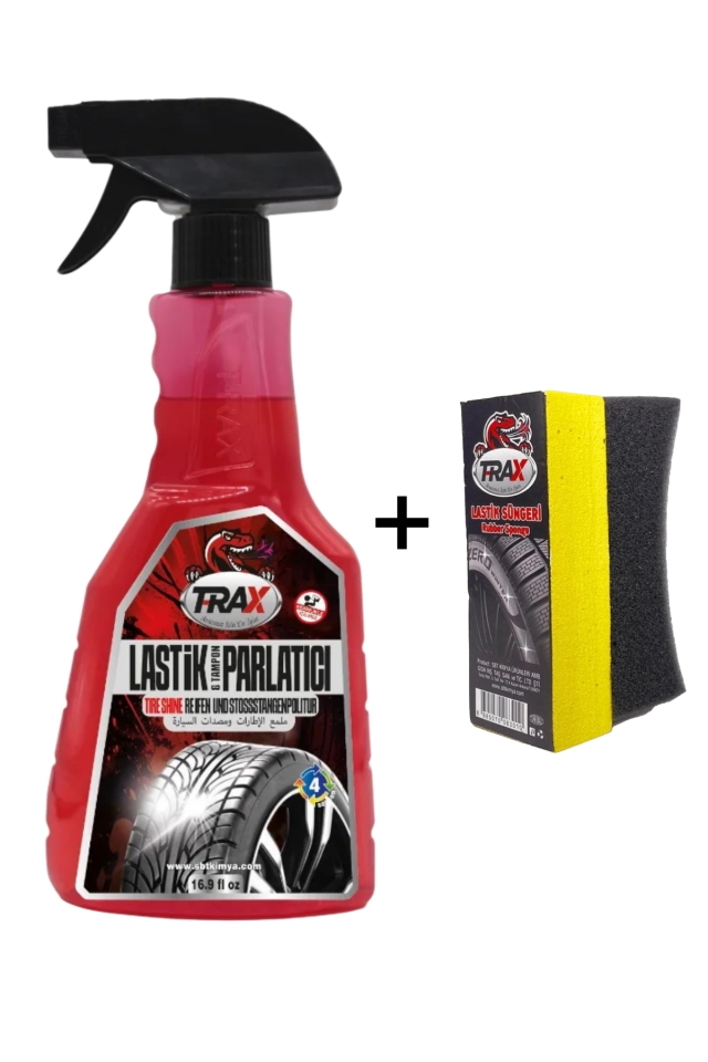 Trax Lastik ve Tampon Parlatıcı 500ml + Lastik Süngeri Set